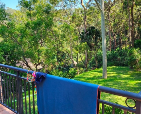 Blick von Carolinas Terrasse in den Garten