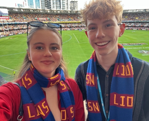 Charlie und ich bei einem AFL Match Charlie und ich bei einem AFL Match