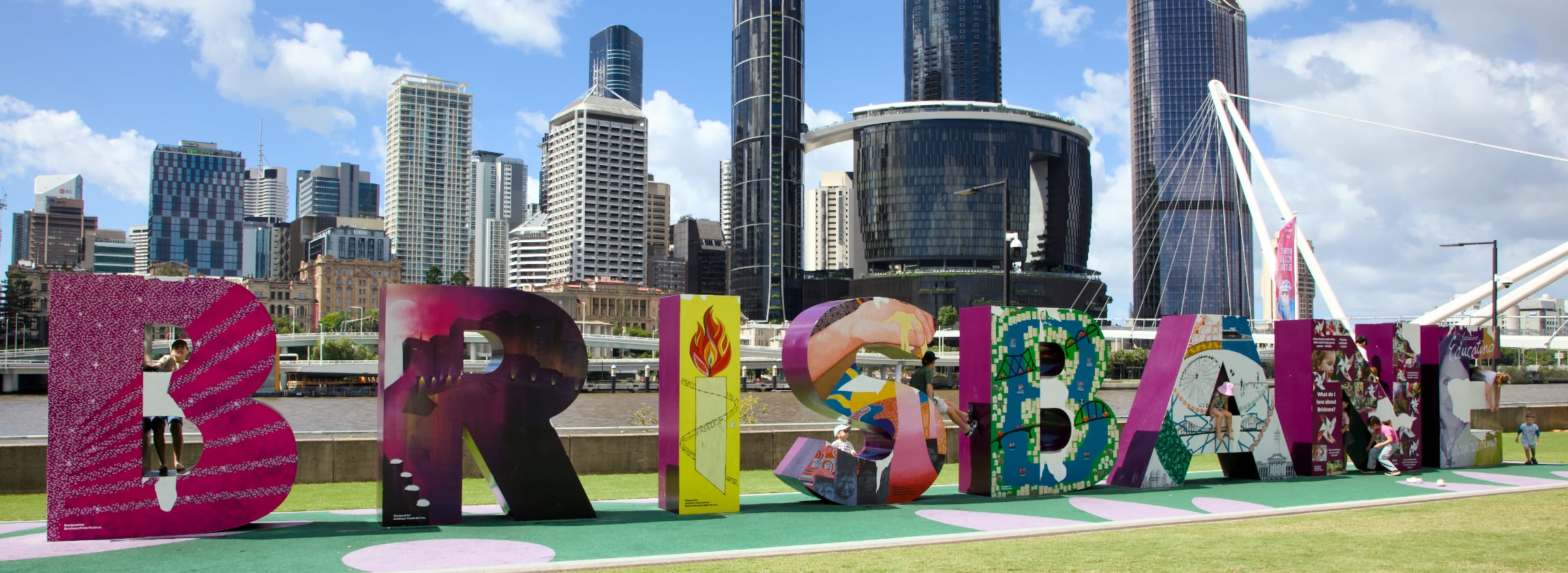 Brisbane Sign Brisbane Sign am Ufer des Brisbane River