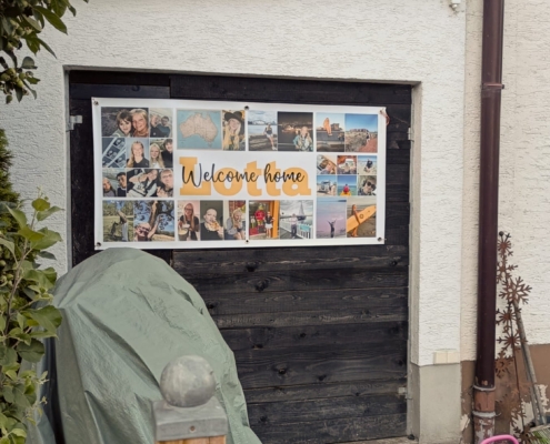 Willkommensbanner von meiner Familie in Deutschland