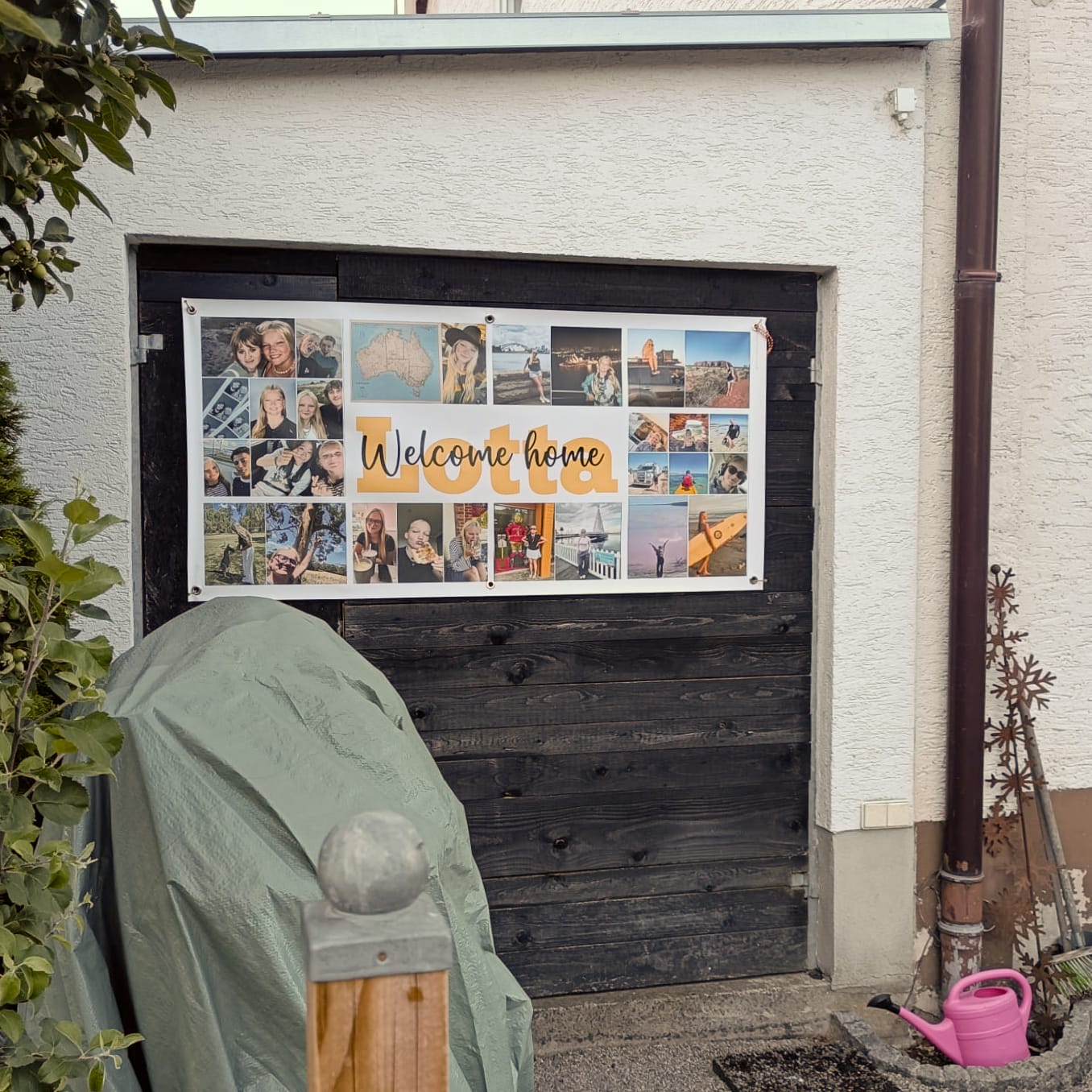 Willkommensbanner von meiner Familie in Deutschland